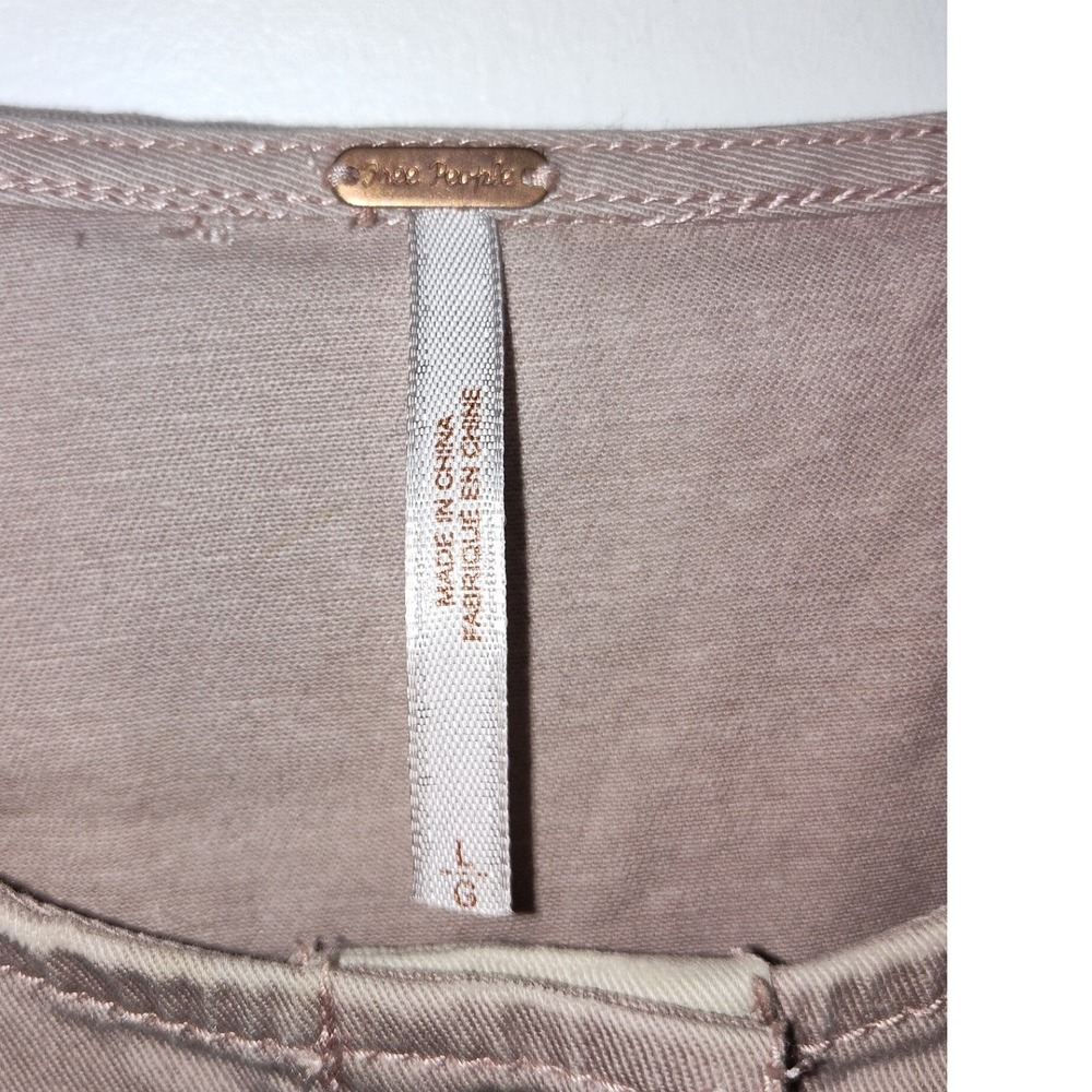 Free People Rumors Denim Jacket Mauve Pink Utility Distressed Patchwork Large - Picture 3 of 5